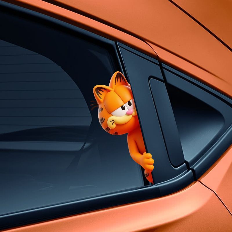 ガーフィールドアニメ漫画かわいい面白い密かに観察しているステ - Car Accessories Decoration のレビューと価格