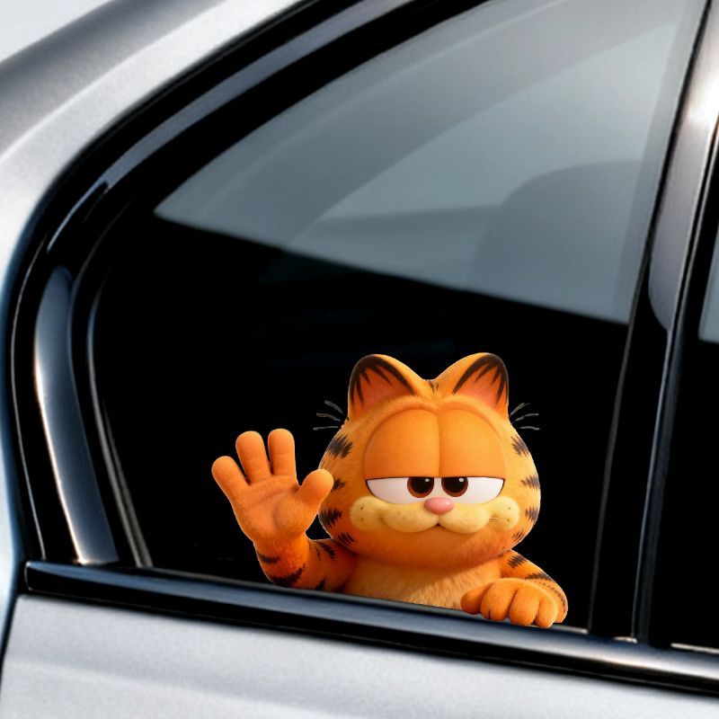 ガーフィールドアニメ漫画かわいい面白い密かに観察しているステ - Car Accessories Decoration のレビューと価格