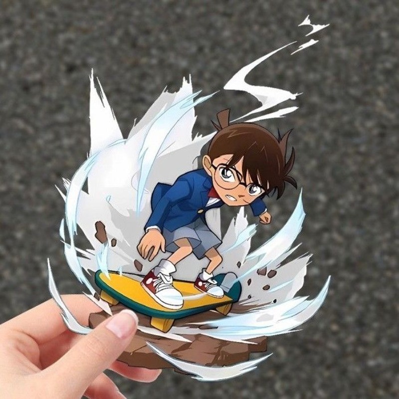 名探偵コナン漫画スケートボードステッカー、防水デカール、車、 - Car Accessories Decoration のレビューと価格