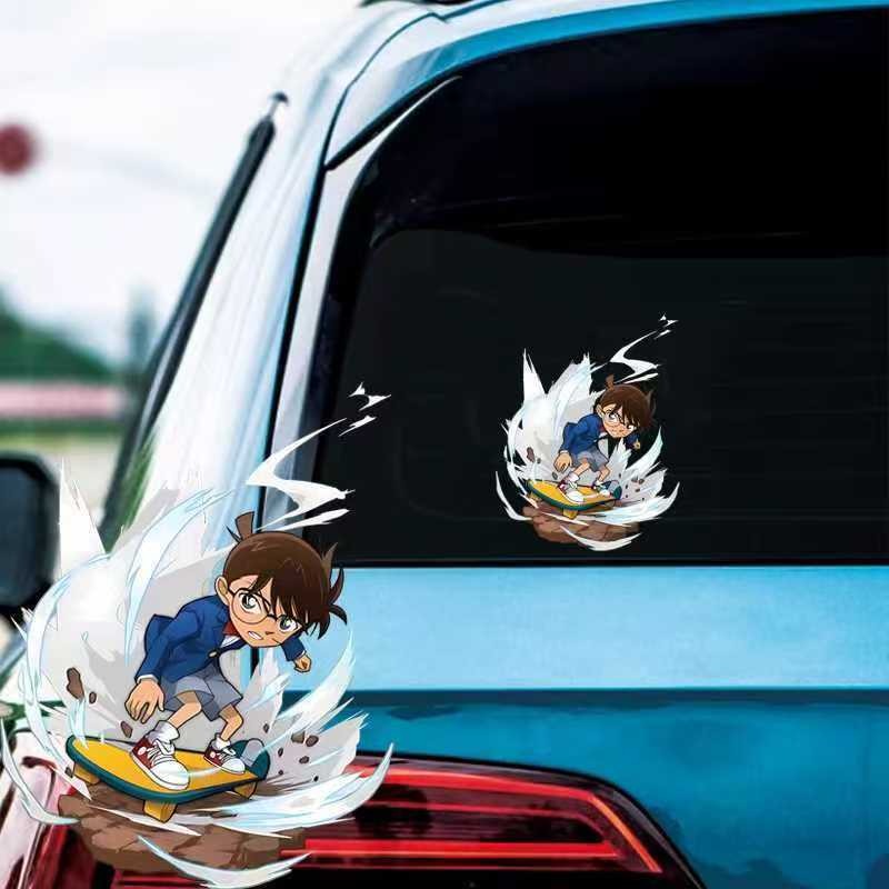 名探偵コナン漫画スケートボードステッカー、防水デカール、車、 - Car Accessories Decoration のレビューと価格