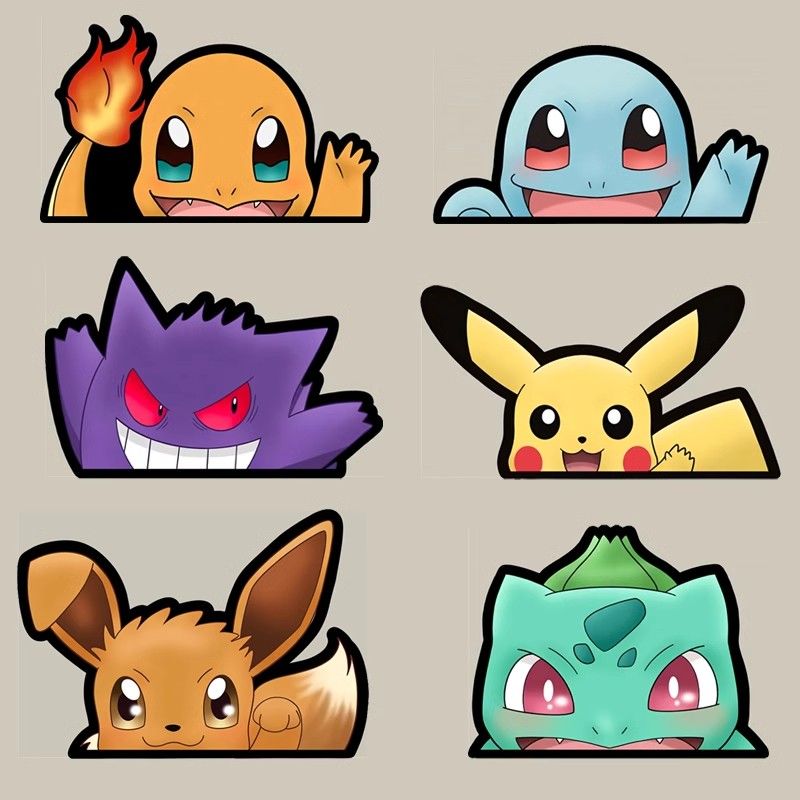 ポケモン車窓ステッカー、ポケモンゲンガー車後部傷防止ステッカ - Car Accessories Sticker のレビューと価格