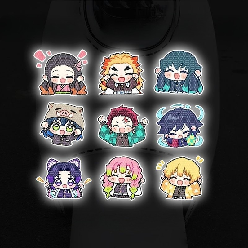 鬼滅の刃のキャラクター風車用反射ステッカー、電動車両ヘルメッ - Car Accessories Decoration のレビューと価格