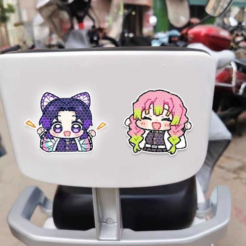 鬼滅の刃のキャラクター風車用反射ステッカー、電動車両ヘルメッ - Car Accessories Decoration のレビューと価格