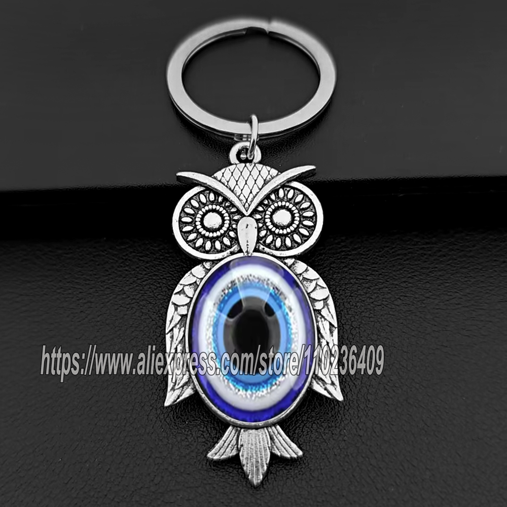 宗教的な邪眼キーホルダーペンダント車のキーとキーリングシルバ - Car Accessories Evil Eye のレビューと価格