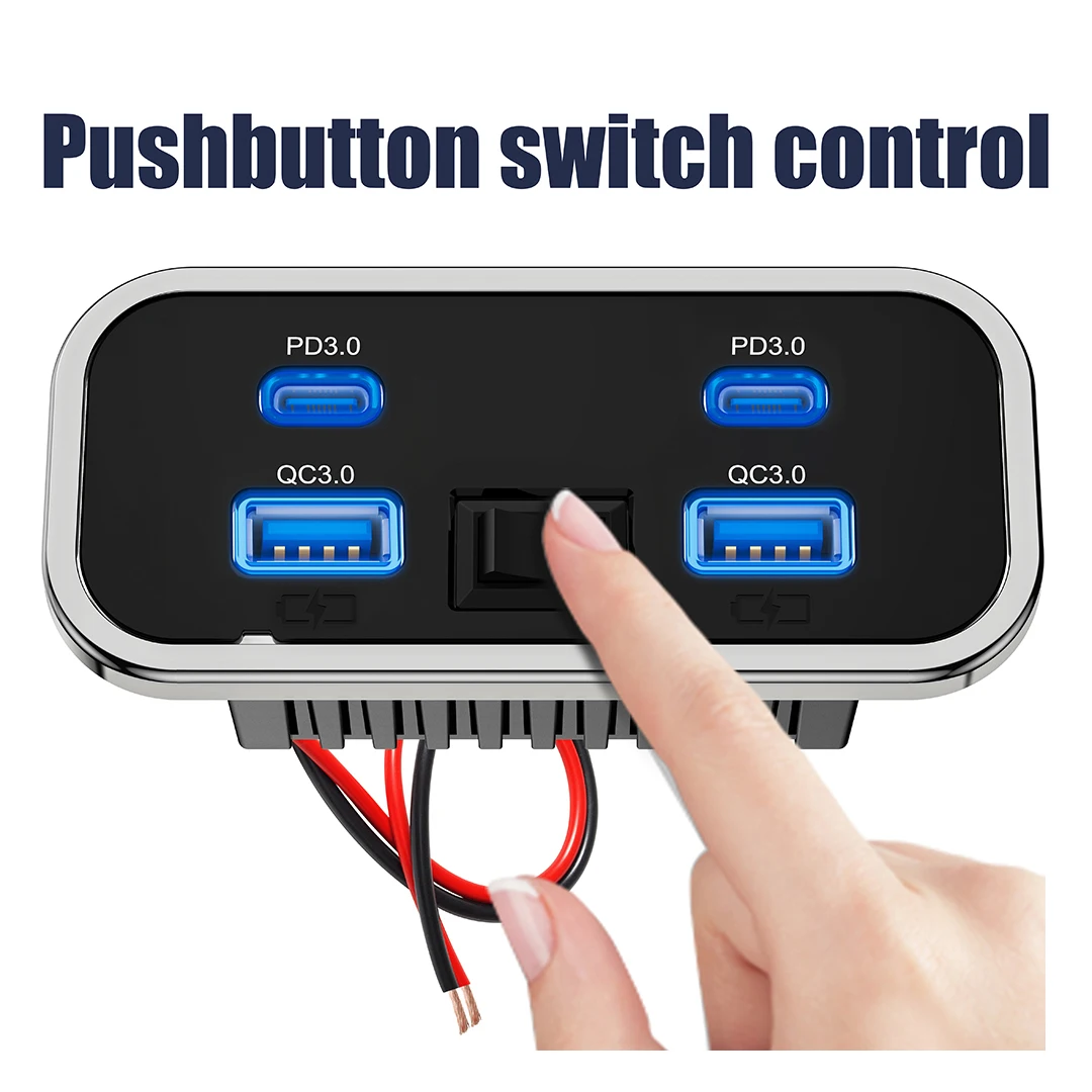 12V-24V 4ポート デュアルUSB PD3.0 QC3 - Car Accessories Thailand のレビューと価格