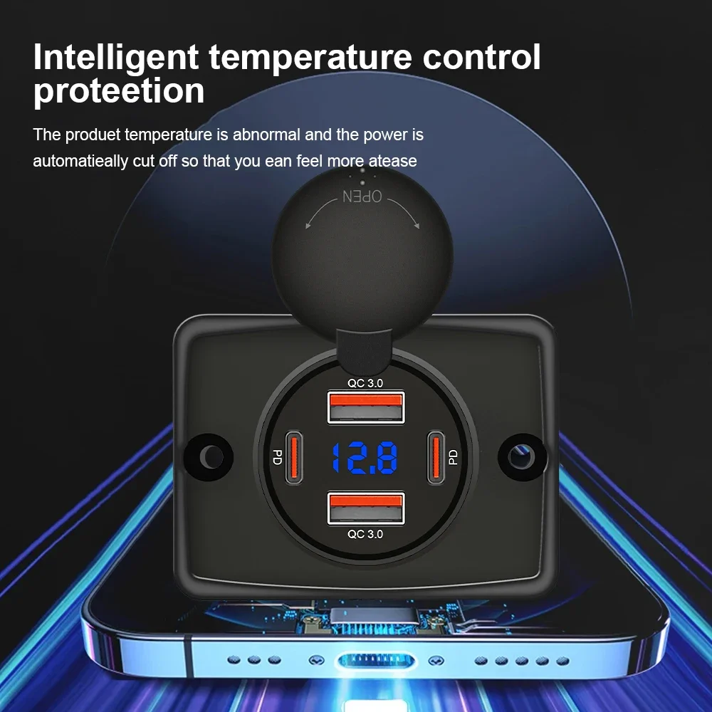 108W 車用充電器ソケット 12V/24V 防水 デュアル - Car Accessories Thailand のレビューと価格