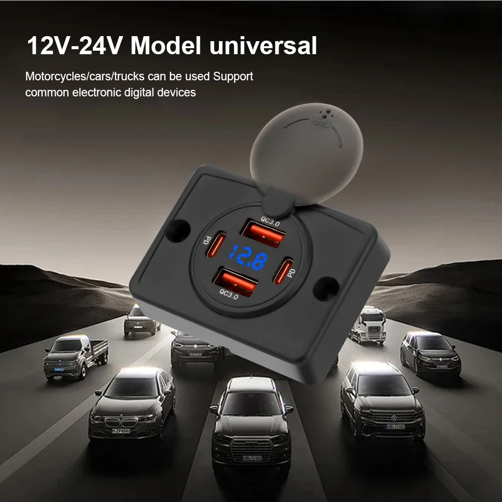 108W 車用充電器ソケット 12V/24V 防水 デュアル - Car Accessories Thailand のレビューと価格
