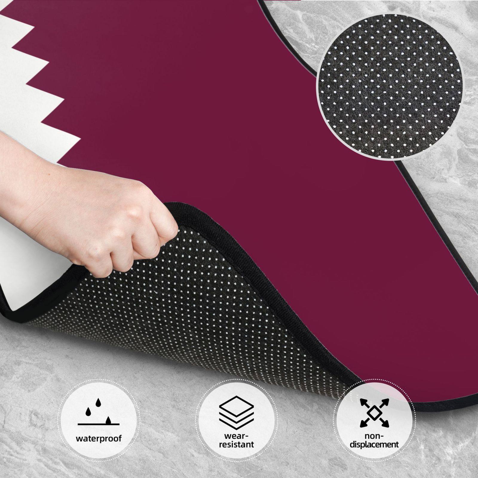 カタール国旗柄 車用フロアマット 4枚セット 滑り止め 前後 - Car Accessories Qatar のレビューと価格