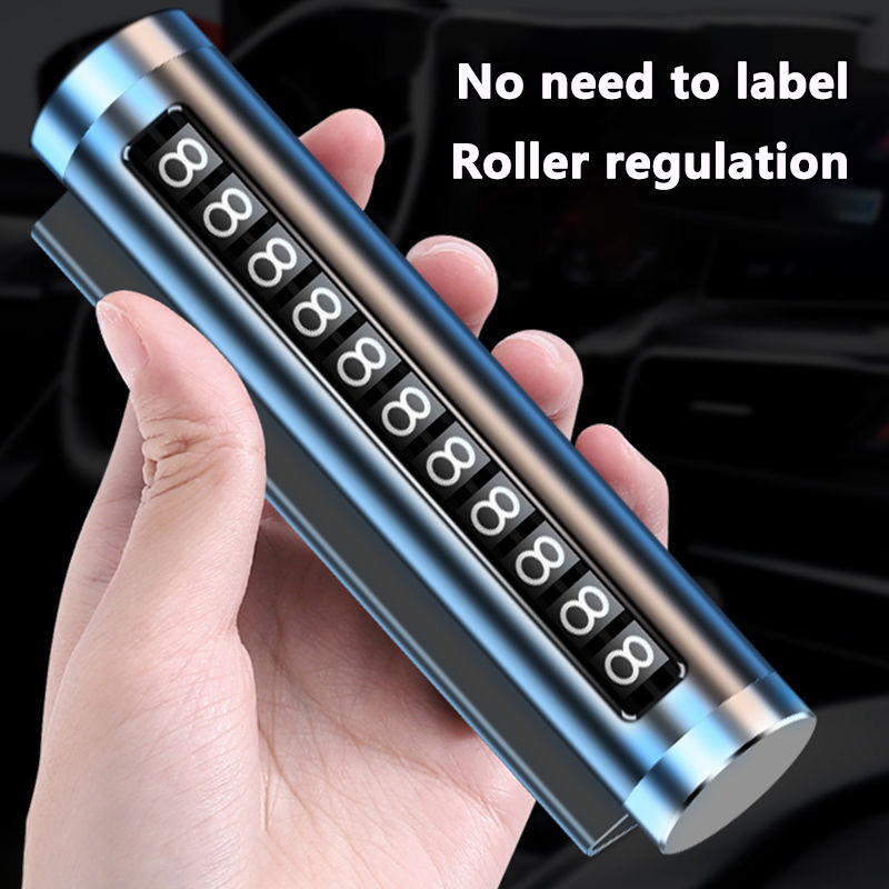 金属製車用一時駐車カード 回転式電話番号プレート アルミステ - Car Accessories Sticker のレビューと価格