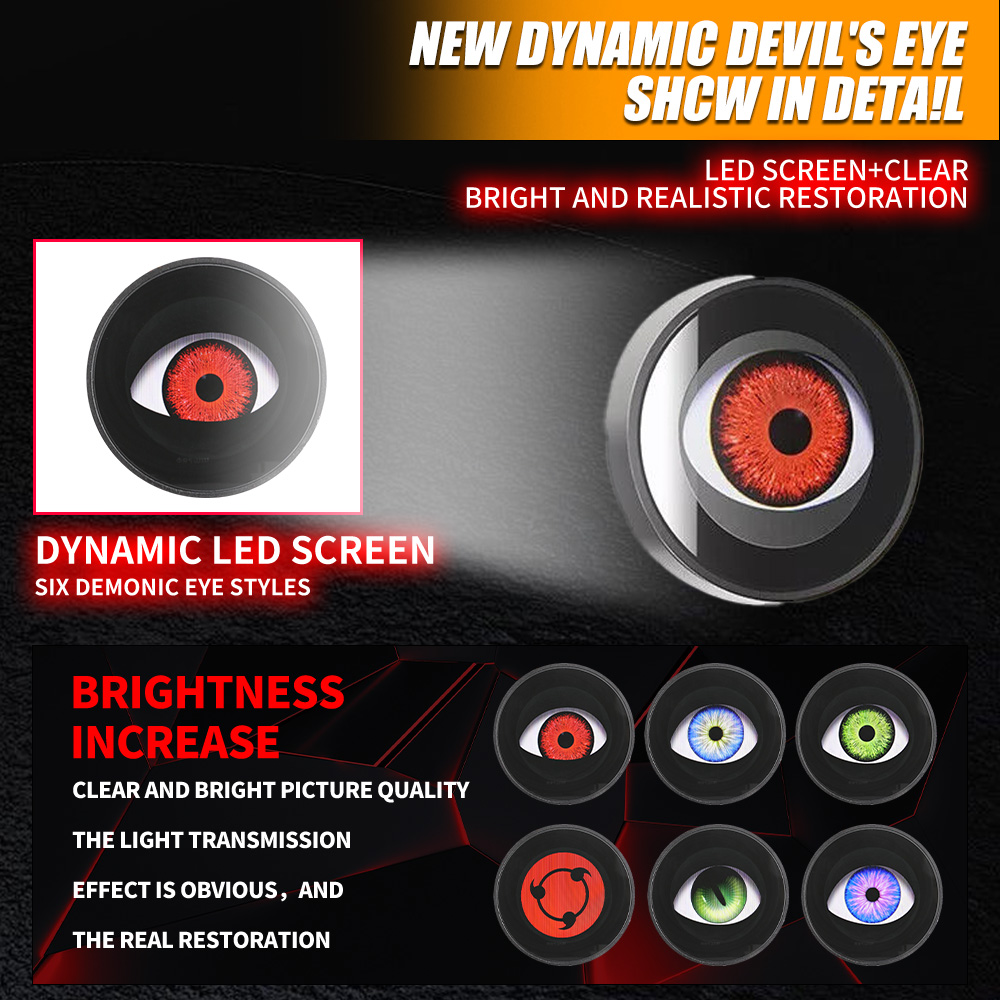 LED ヘッドライトデーモンアイズダイナミック調整可能なアイ - Car Accessories Evil Eye のレビューと価格